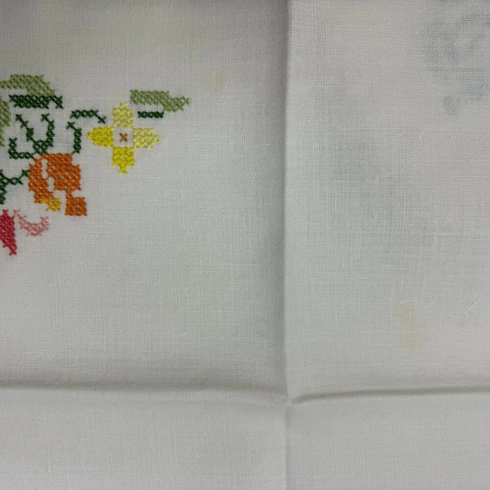 Vintage Embroidery Set 6 napkins serviette Linen 15.5